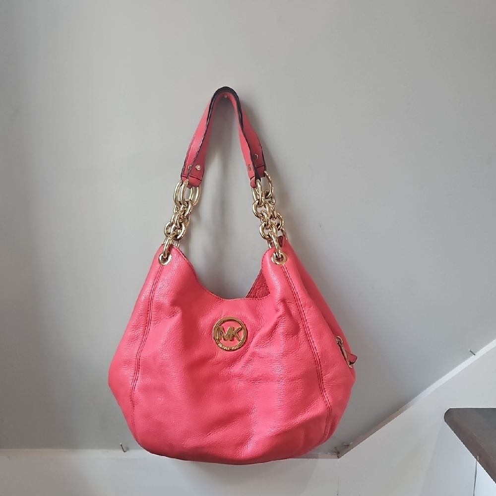Michael Kors‎ Coral Leather Hobo Bag - Picture 2 of 13